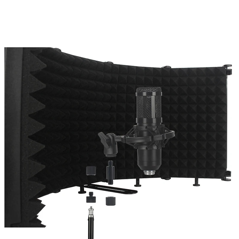 3/5 door studio microphone foldable isolation shield